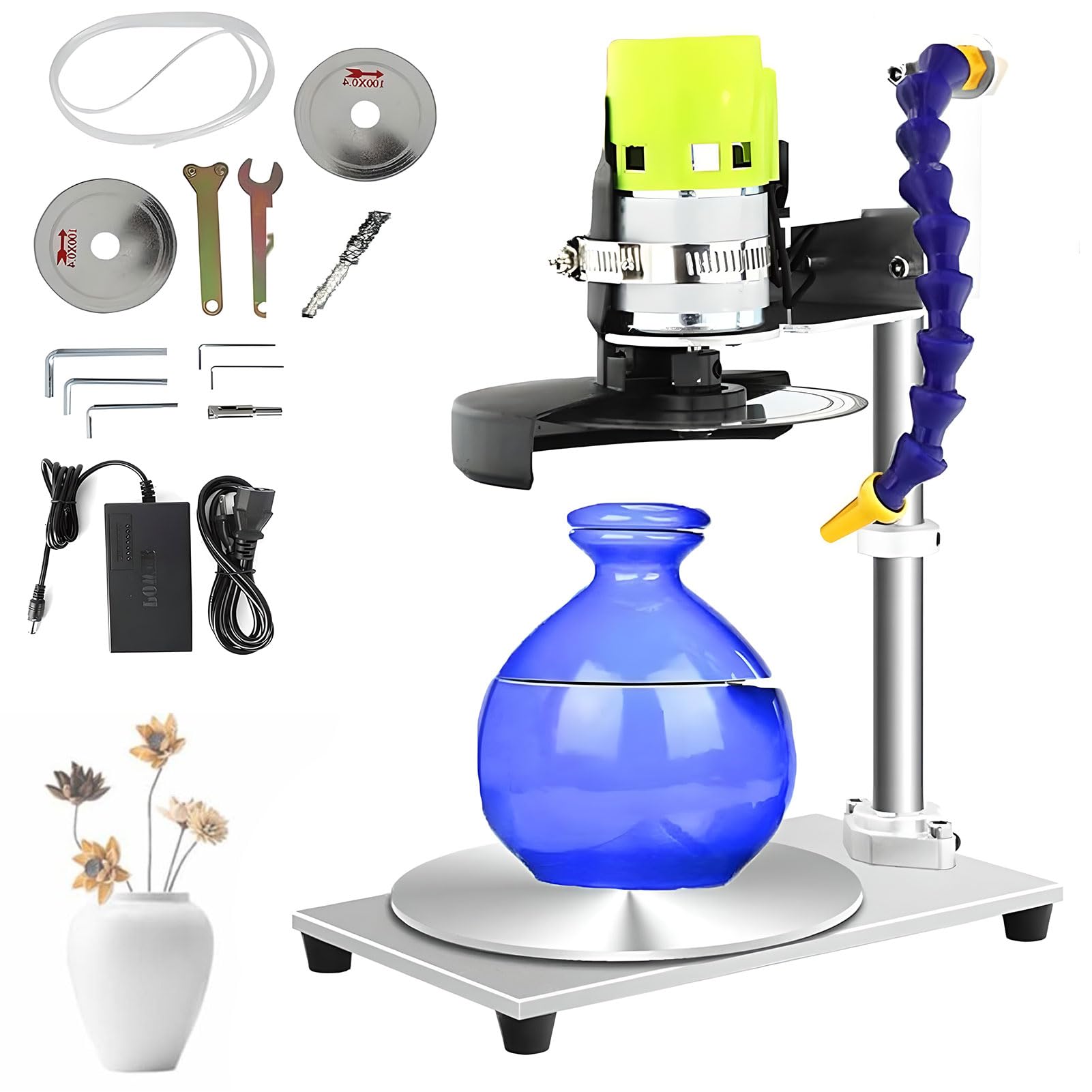 Cutter de bouteille en verre kit de coupe électrique réglable avec 2 disques 4 pouces