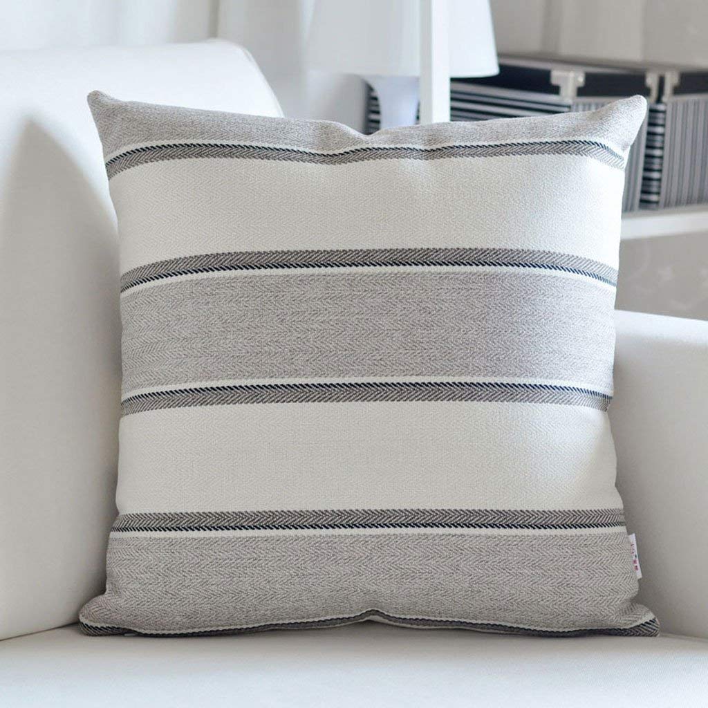 Coussin rayé gris 30x50 cm Snug rectangulaire pour canapé