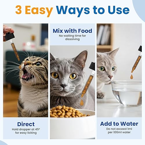 Miniatura 3 de Premium Cat L-Lysine Liquid Drops for Immune Support and Respiratory Health Helps with Sneezing Eye Discharge and Stress Relief with Essential