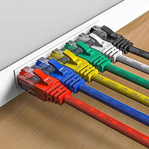 Miniatura 2 de Cables de conexión Cat6 de 1.5 pies (paquete de 6), cable Ethernet Cat 6, cable CCA de 24 AWG, red UTP, cable de Internet, compatible con PC,
