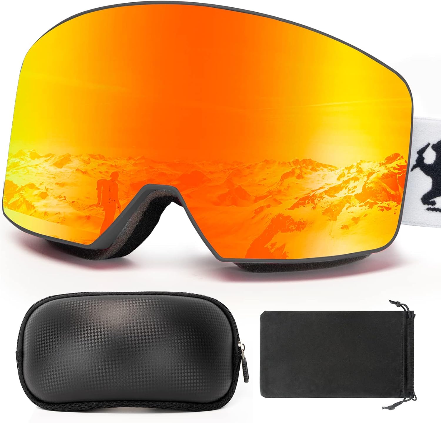 Tongtai Ski Goggles Men Women Anti-Fog UV Protection OTG Snow Goggles Over Glasses