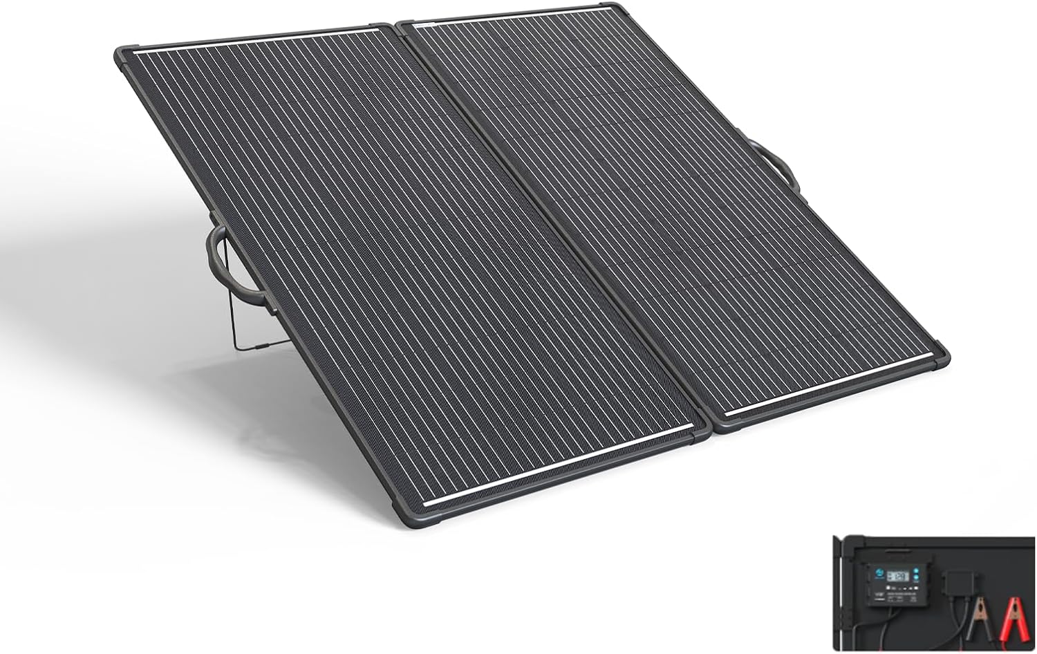 ACOPOWER 200W Mono Lightweight Portable Solar Panel Kit, 200 Watt Solar Suitcase, Waterproof 20A 12V LCD Charge Controller for Camping , RV, Black