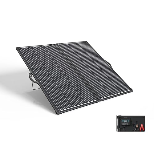 ACOPOWER Kit de panel solar portátil mono ligero de 200 W, maleta solar de 200 vatios, controlador de carga LCD impermeable de 20 A 12 V para