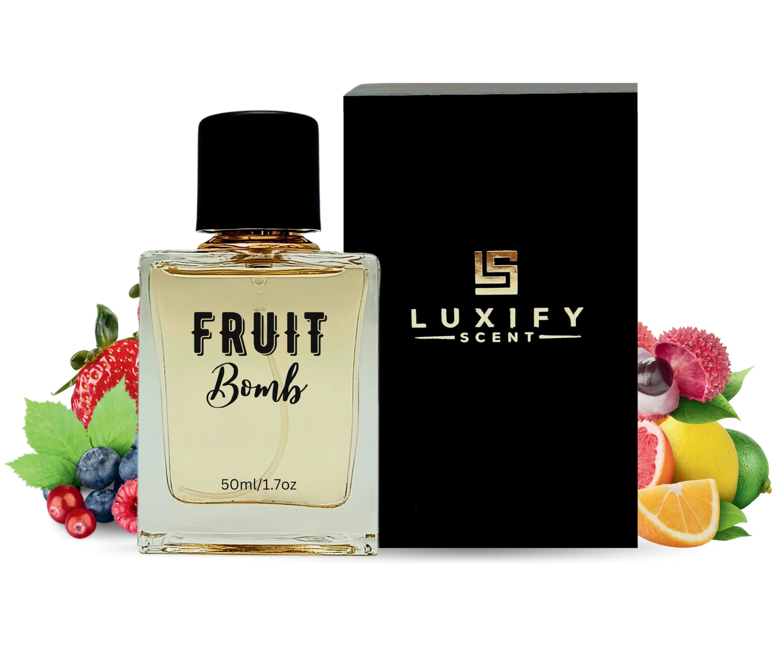 Fruit Bomb Perfume | Raspberry, Passion Fruit & Mandarin Notes | Long-Lasting | Luxury Gift Pack | Perfect for Gifting | Eau de Parfum | 50ml