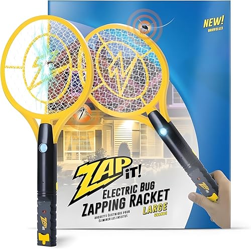 Miniatura 9 de Zap It Bug Zapper - Raqueta mata mosquitos recargable de 4000 voltios, cable de carga USB