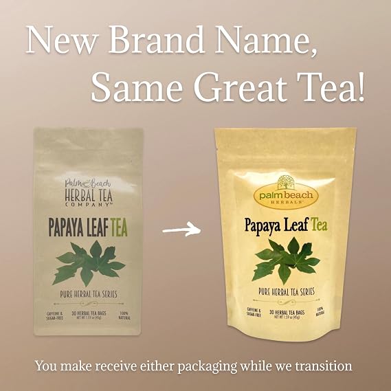 Palm Beach Medicinal Herbs - Papaya Leaf Tea - Pure Herbal Tea Series, 30ct