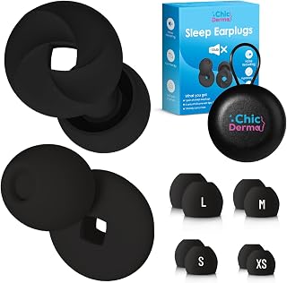 Ear Plugs for Sleeping Noise Cancelling -33dB, Reusable Ear Protection Plugs for Ears with 8 Ear Tips, Side Sleepers Noise Reduction Soft Ear Plugs for Concerts Traveling Work Sleep