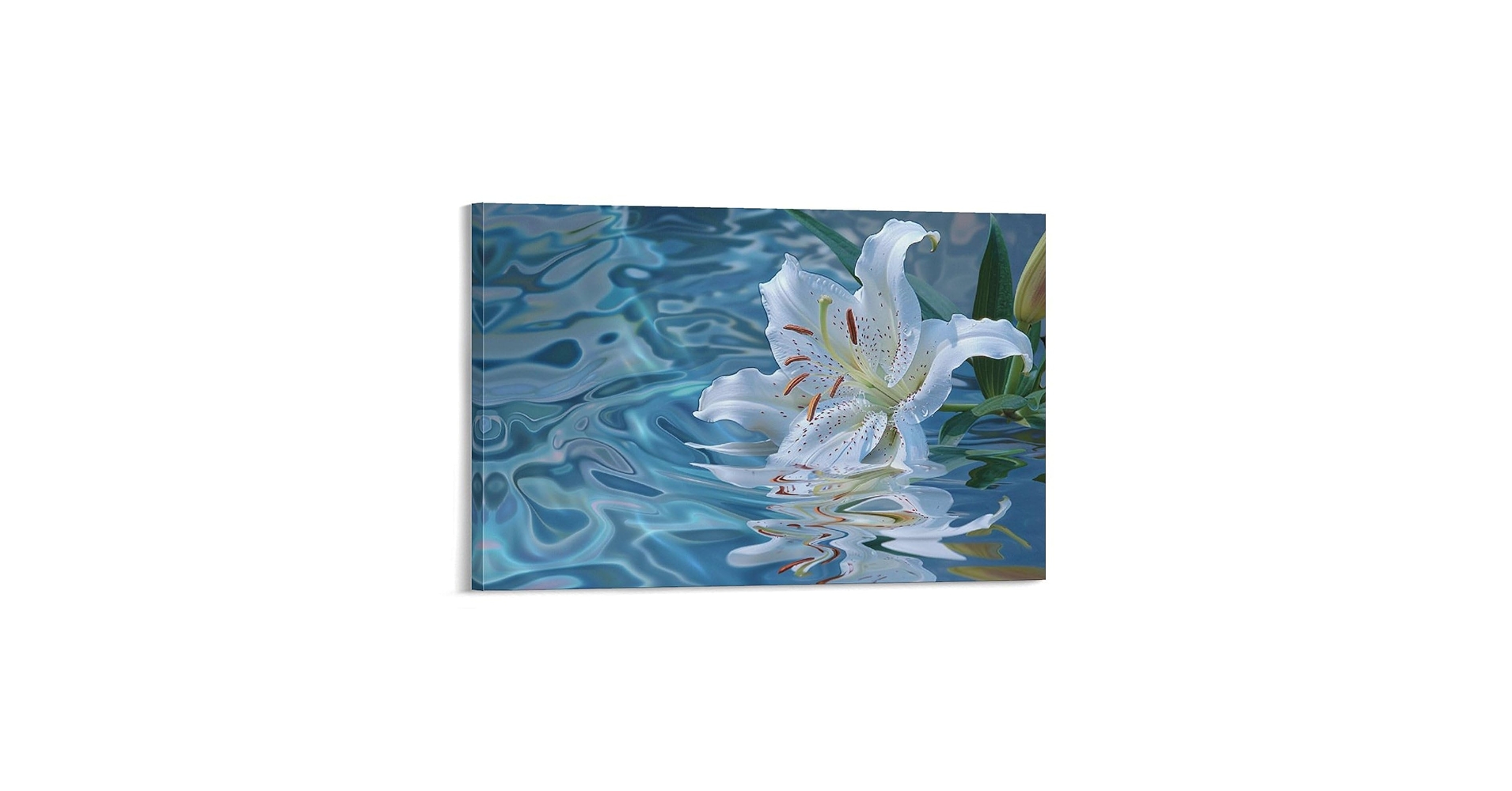 Amazon.co.jp: 絵画 青い水の中のユリの花インテリア 絵画 魅力