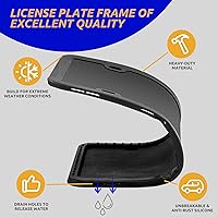 Vista 4 de Marcos de silicona para matrícula, soporte negro para placa delantera y trasera, fácil de instalar, juego de 2 soportes para matrícula con tapas