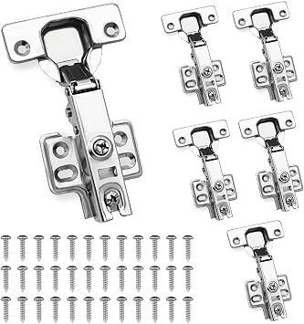 6 Pack Cabinet Hinges, Soft Close Concealed Hinges 110  Full Overlay