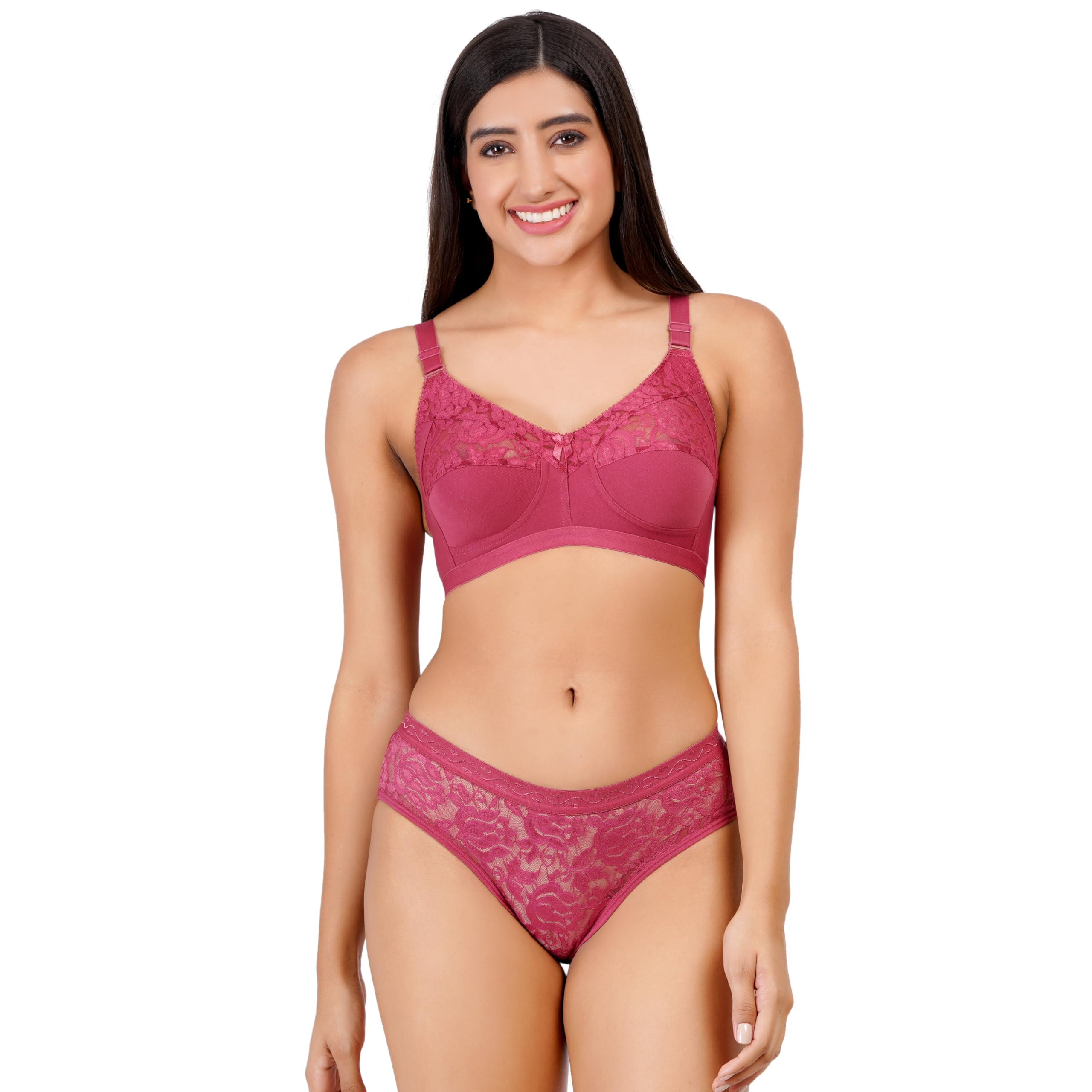 layeba Women's Full Coverage Non-Padded Lingerie Set, Minimizer Bra-picture-20