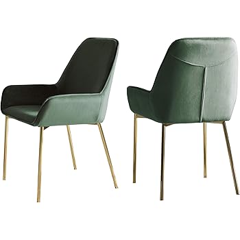 Salesfever Esszimmer Stuhl 2er Set Linnea In Grun Polsterstuhl In Samt Optik Mit Armlehnen Gestell Messing Farben Sitz Und Ruckenpolsterung Amazon De Kuche Haushalt