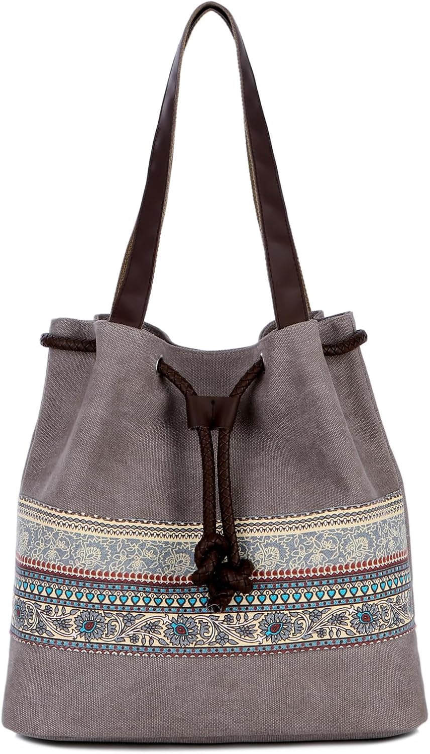 Canvas Tote Bag for Women Shoulder Purse Beach Handbags Work Travel Shopping Pack