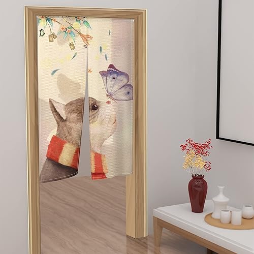 Miniatura 4 de Leowefowa Cortinas japonesas Noren para puerta, cortinas largas japonesas para tratamiento de ventana, cortina de tapiz para privacidad, panel