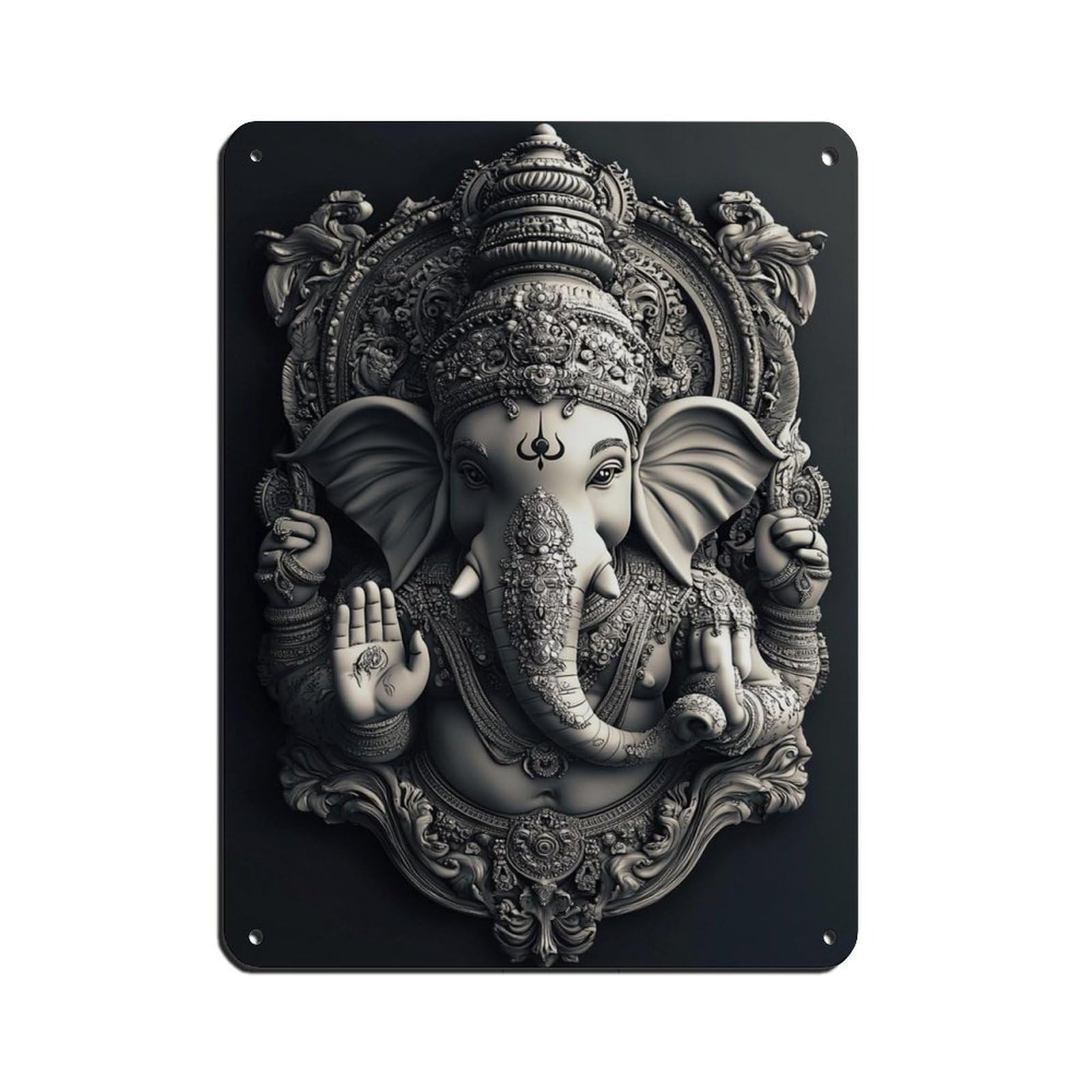 Ganesh Art (2) Retro Poster Metal Tin Sign Chic Art Retro Iron Painting Bar People Cave Cafe Family Garage Poster Wall Decoration 12x16inch(30x40cm)