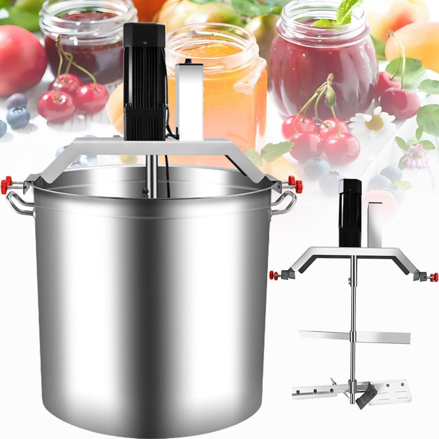 40L Commercial Automatic Food Mixer & Jam Blender, Hot Pot Seasoning Sauce Stirrer with 4 Blade Scraper, Ideal for Hotels, Restaurants & Food Factories