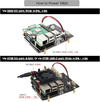 Geekworm X820 V3.0 2.5 SATA HDD/SSD Storage Board for Raspberry Pi 3B+/3B