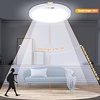 Vista 5 de Brightever Lámpara de Techo con Sensor de Movimiento de 7 Pulgadas Cableada, 15W 1500LM Lámpara de Techo Empotrada, Ultra Delgada 0.67 Pulgadas