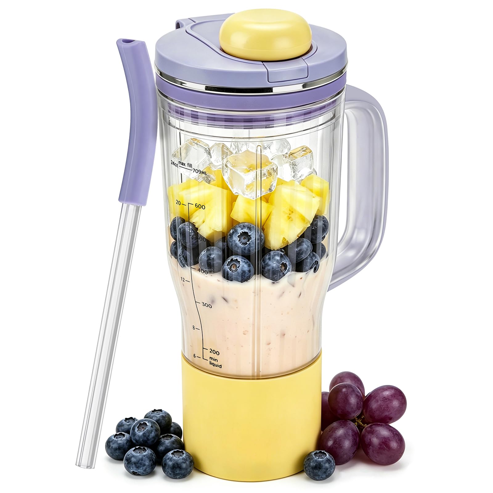 710 ml Mixbecher Ersatz für Ninja BlendBoss DB301 und DB351 Reihe, Lila | BPA-freier Milchshake-Becher, auslaufsicher, bruchsicher spülmaschinenfest für Fitness, Camping Büro und Unterwegs