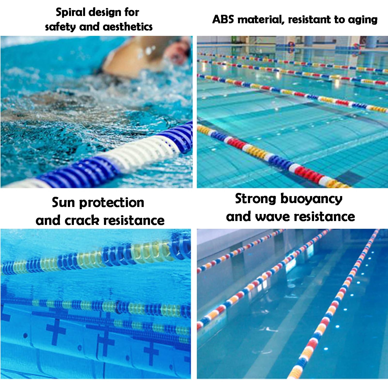 Przegroda Boi Pływackiej Akcesoria Do Torów Wyścigowych, Przegroda Liny Zabezpieczającej Pływający Basen Do Zawodów Pływackich Na Świeżym Powietrzu(Wire rope,300cm)