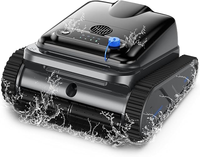 (2026) Y50SE Robot Piscine Fond et Parois, Ligne d'eau, Robot de Piscine sans Fil, 120Min d'Autonomie, Navigation Intelligente, 4 Modes Robot Piscine, 4 Capteurs, Idéal pour Piscines Enterrées 200㎡-N