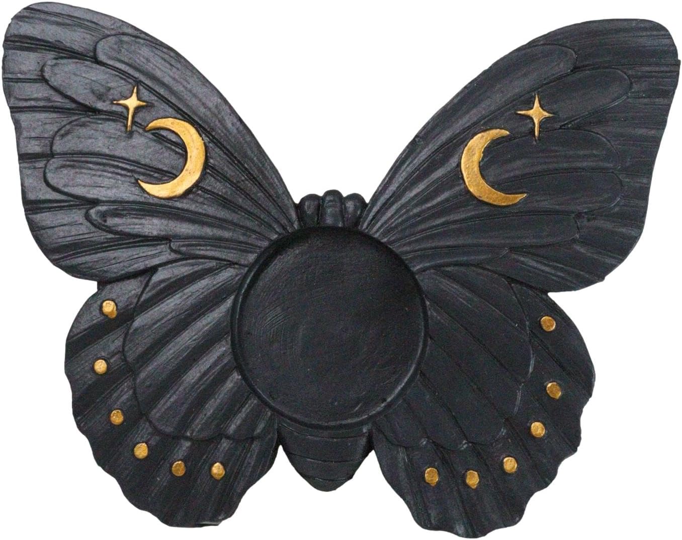 Ebros Gift Wicca Metaphysical Celestial Moons Black Moth Votive Tealight Candle Holder Figurine Decorative Candleholder