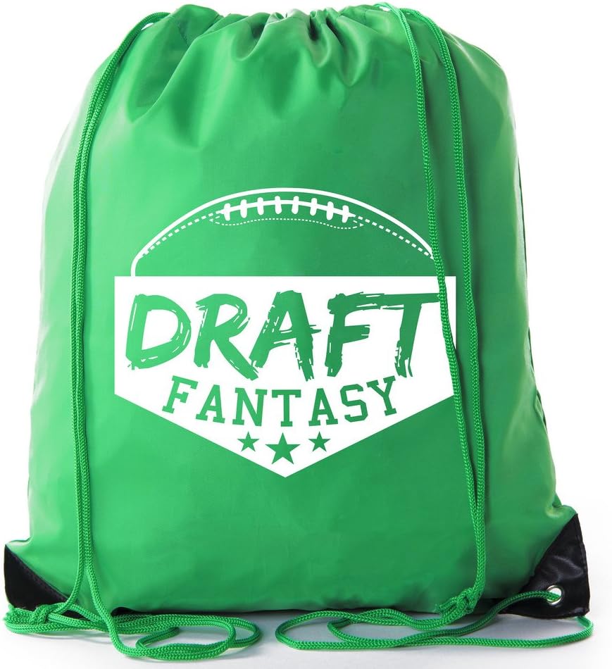 Fantasy Football Draft Bags| Drawstring Backpacks for Fantasy Football Parties, Fantasy football supplies - 10PK Forest Green CA2500DraftPTY S2