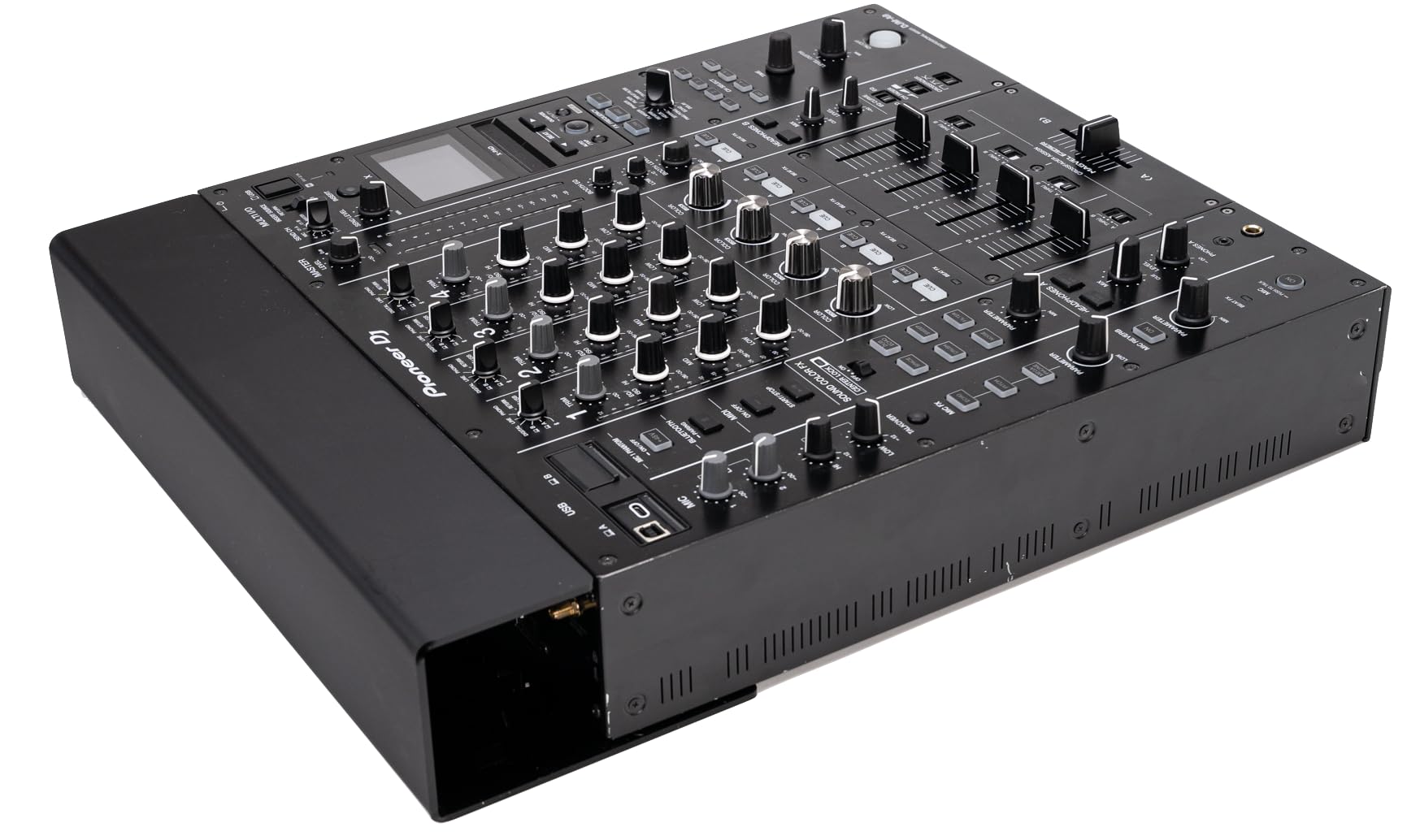 Kabelabdeckung kompatibel mit Pioneer Mischpult DJM-A9 – integrierter Kabelkanal, minimalistisch, hochwertig, modern, funktional, professionell. Made in Germany
