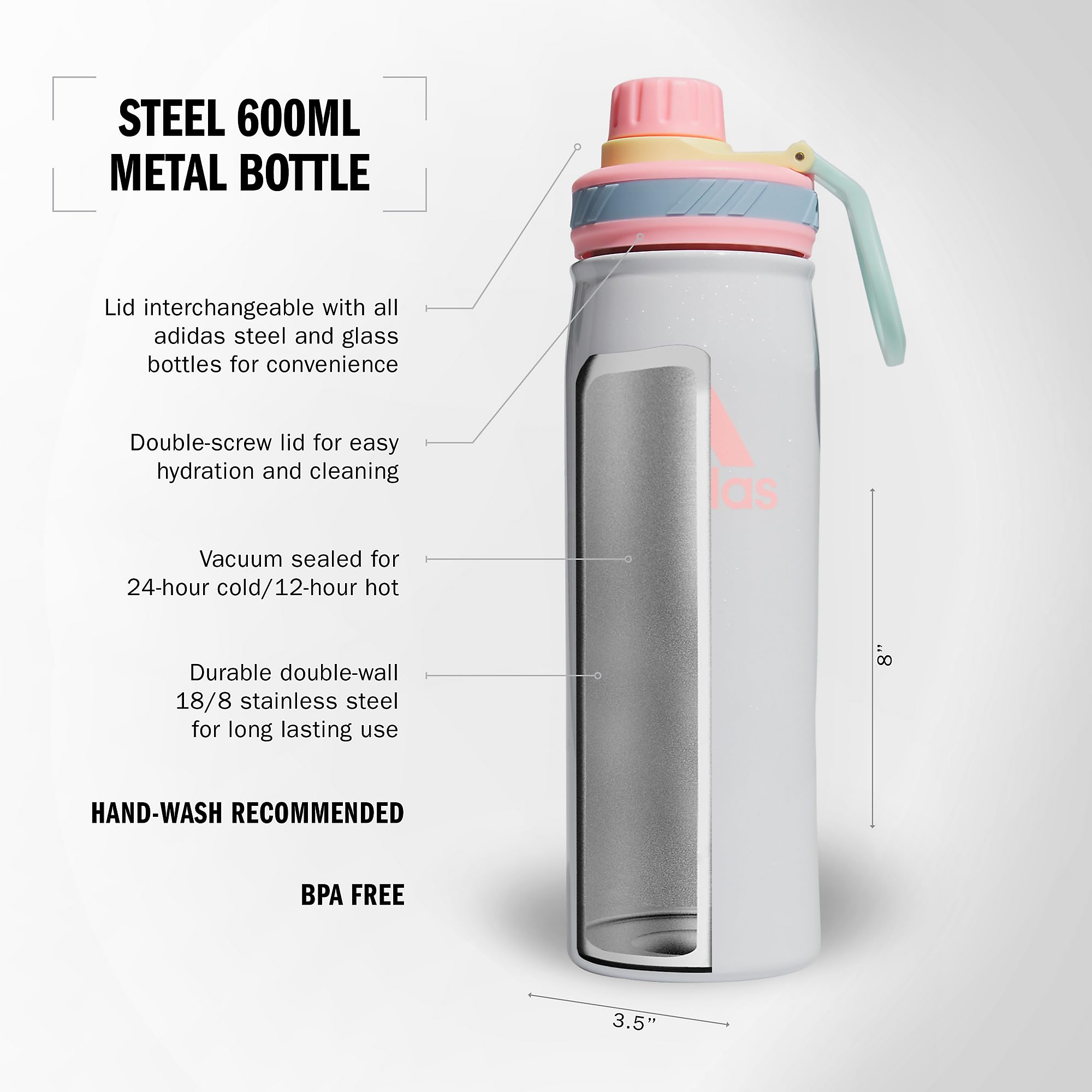 adidas water bottle clear