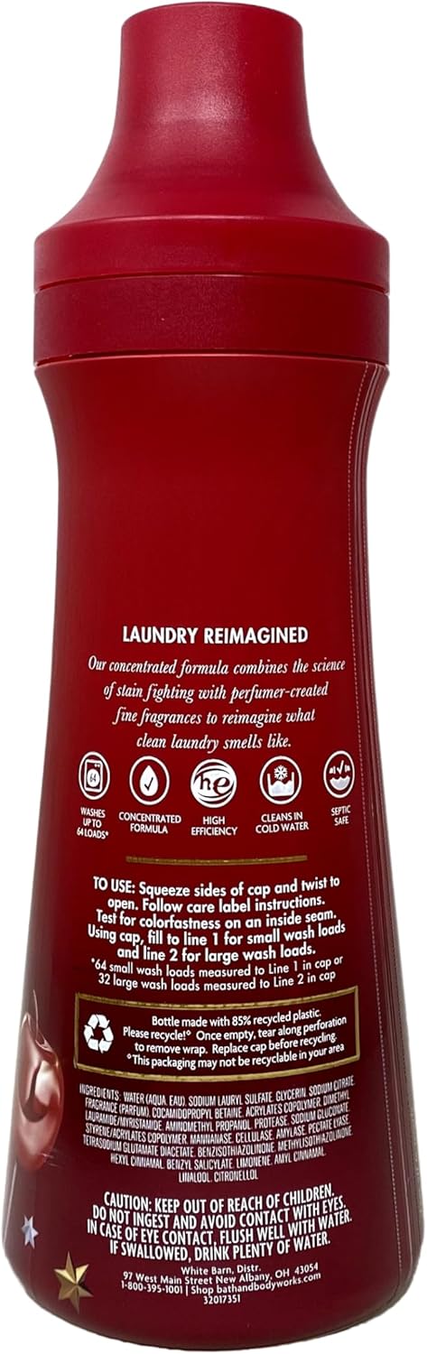 Bath & Body Works Winter Candy Apple 2 Pack Fabric Care Detergent Gift Set with a Natural Oats Bar Soap