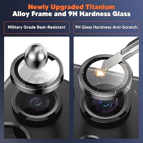Miniatura 53 de Hoerrye Protector de lente de cámara para Samsung Galaxy S24 Ultra, compatible con fundas, protector de pantalla de vidrio templado Ultra-HD 9H