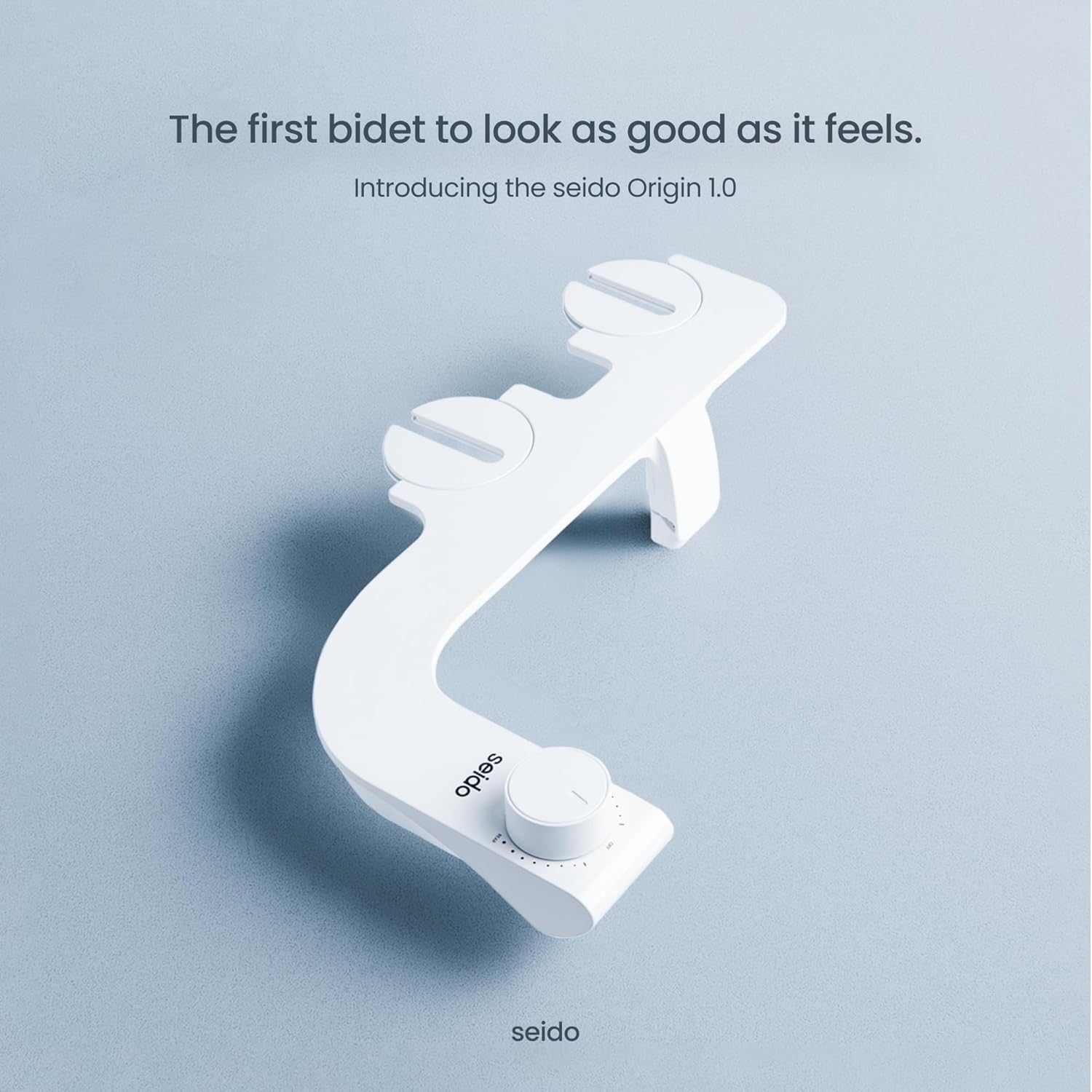 seido Origin 1.0 - Ultra-Slim Non-Electric Bidet Attachment for Toilet – Dual Nozzle, Adjustable Water Pressure, Easy DIY Installation, Self-Cleaning Sprayer, Eco-Friendly Design (White)