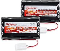 Vista 1 de Tenergy Paquete de 2 baterías NiMH planas de 9.6 V para coche RC, batería recargable de alta capacidad de 8 celdas de 2000 mAh, paquete de repuesto