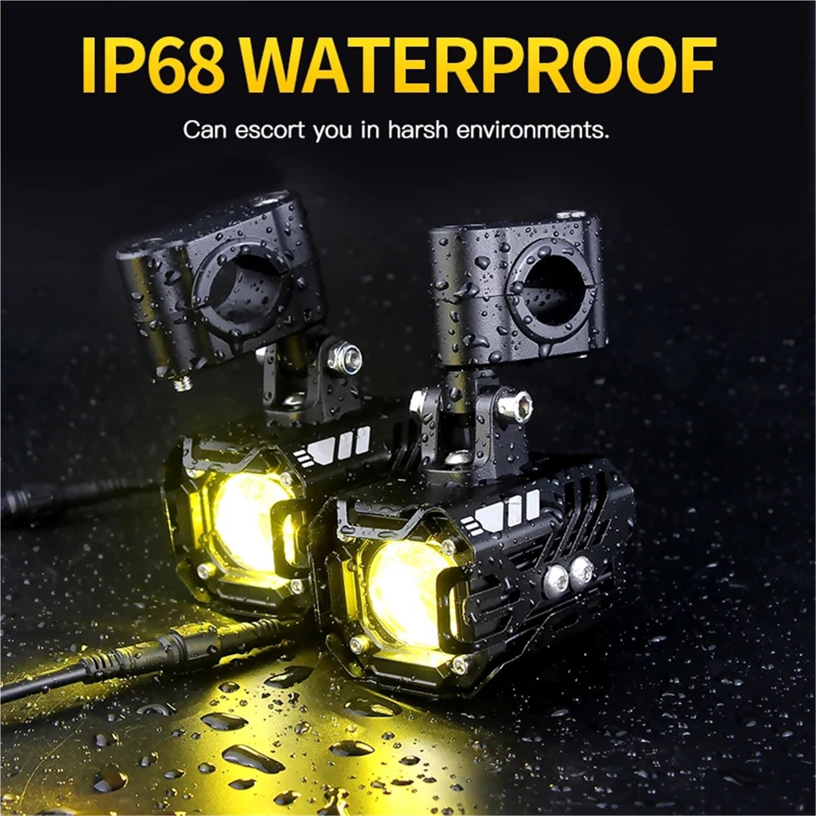 Générique Phare Avant Moto 1 Ensemble De Phares LED Supplémentaires pour Motos 80W, Assemblage Double Couleur pour BMW R1200GS F850GS F750GS LC pour Adventure