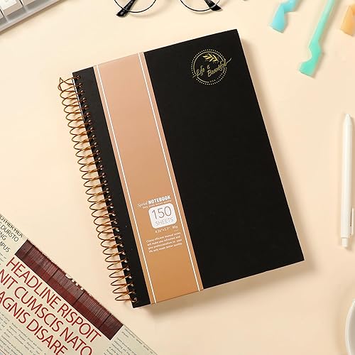 Miniatura 4 de Yoment Cuaderno de espiral de tapa dura, 300 páginas, cuadernos de rayas universitarias, diario grande de 7 x 10 pulgadas, cuadernos de tapa dura B5