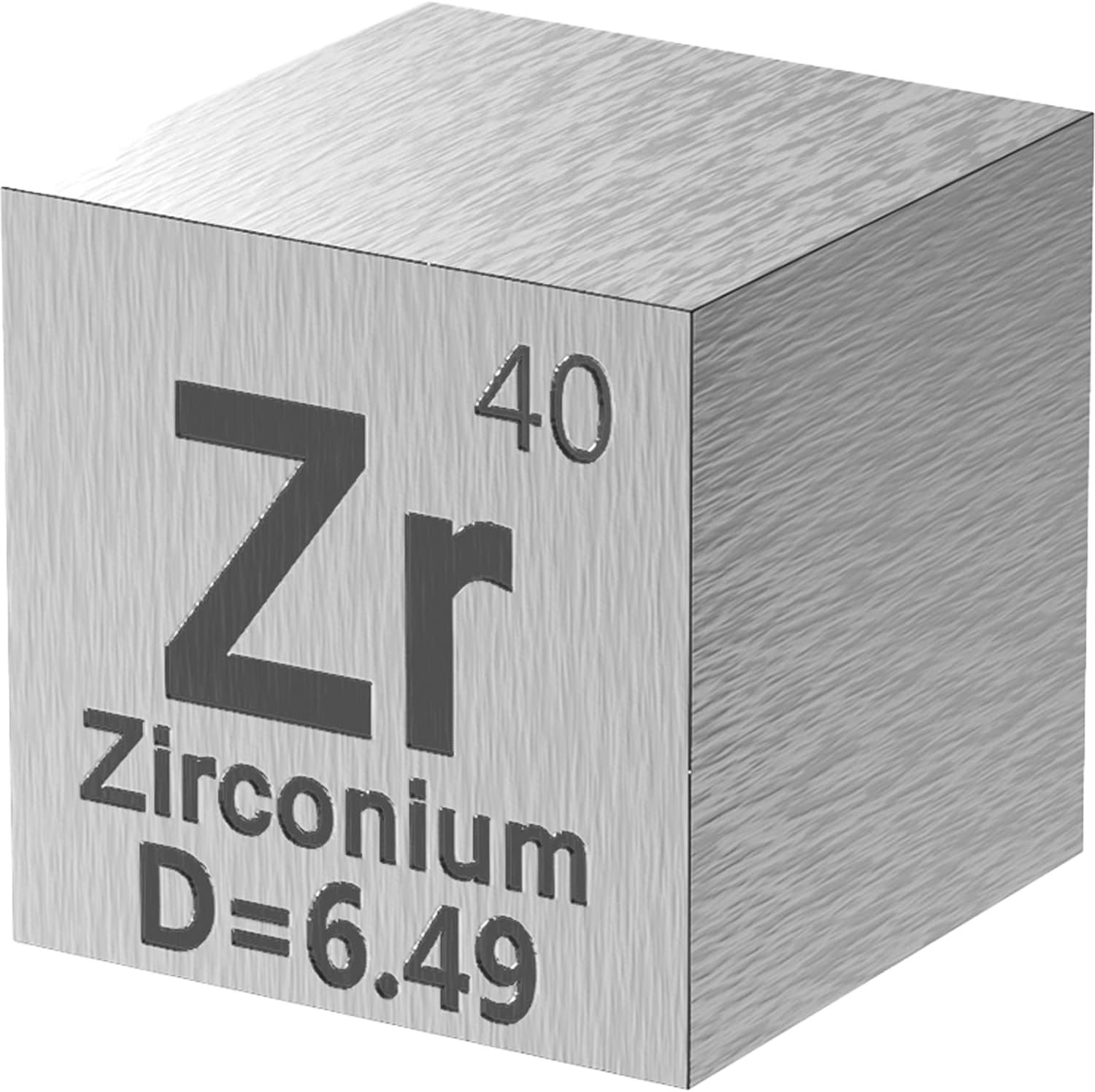 Zirconium Cube - Metal Element Cubes - Laser Engraved Density Cube Set for a Periodic Table of Elements Collection - (Zirconium, 10mm)