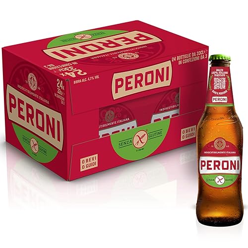 Immagine del prodotto Peroni Birra Senza Glutine, Cassa Birra con 24 Birre in Bottiglia da 33 cl, 7.92 L, Gusto Moderatamente Amaro, Gradazione Alcolica 4.7% Vol