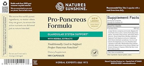 Miniatura 5 de Nature's Sunshine Pro-Páncreas, 100 cápsulas, Kosher | Fórmula herbaria mejora la digestión, promueve la inmunidad y ayuda al hígado y al páncreas