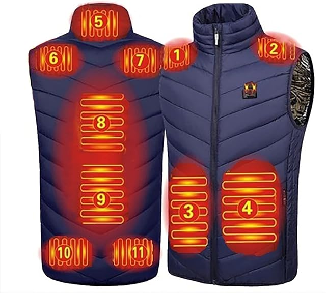 joyvio Heated Vest USB Thermal Heating Vests Jacket for Men Women Warm Soft Electric Winter Outdoors Hunting Fishing Vest jackets (Color : Blau, Size : M)