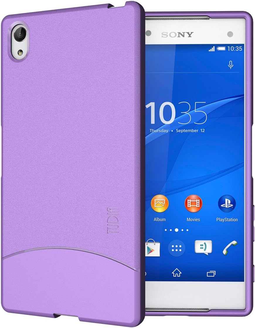 Xperia Z5 Premium Case, TUDIA Full-Matte Arch TPU Bumper Protective Case for Sony Xperia Z5 Premium Version (Purple)