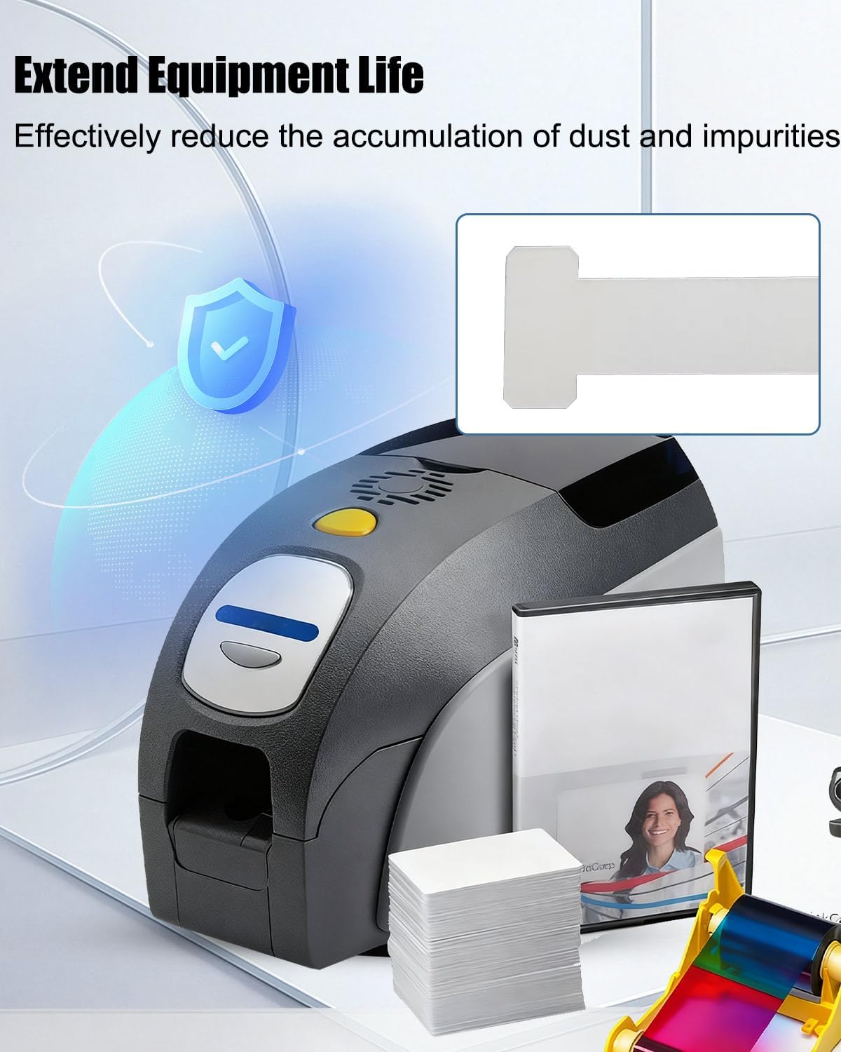 4 Pcs Cleaning Kit Fit for Zebra ZXP Series 1 ZXP Series 3 ID Card Printers