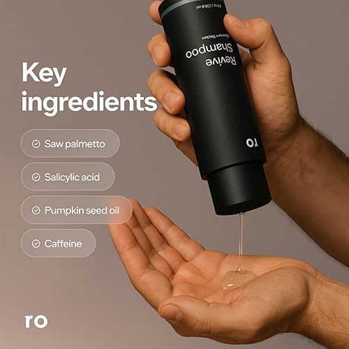 Miniatura 3 de Roman Champú Revive para hombre para exfoliar y aclarar con menta  Limpia para cabello de aspecto más grueso  Incluye palma de sierra aceite de