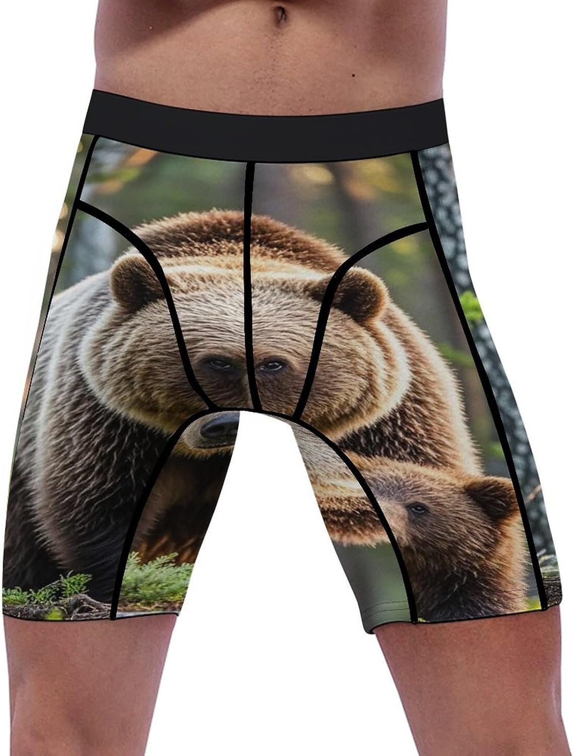 Mama Bear Compression Shorts Men Spandex Sport Shorts Workout Performance Baselayer Underwear