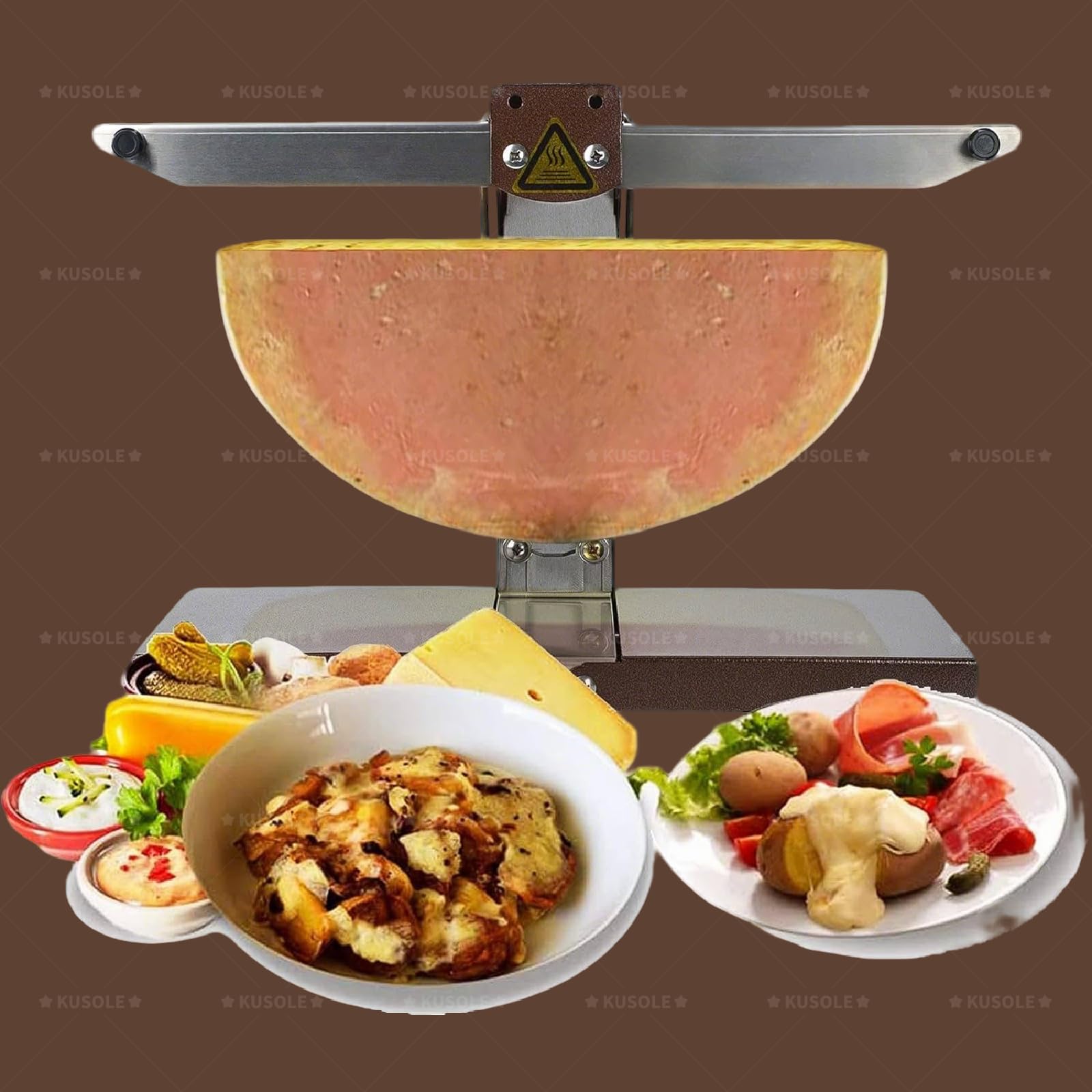 Elektryczny topielnik do sera Raclette, komercyjny elektryczny grill Raclette, pół serowar, regulowany pręt grzewczy do kuchni restauracyjnej