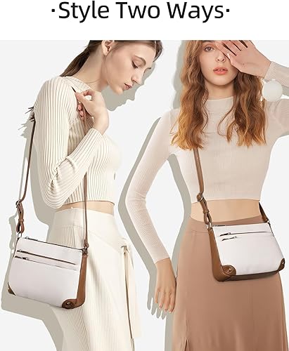 Miniatura 2 de WESTBRONCO Bolsos cruzados para mujer, bolsos de hombro de tamaño mediano, bolso de mano con bolsillo con múltiples cremallera