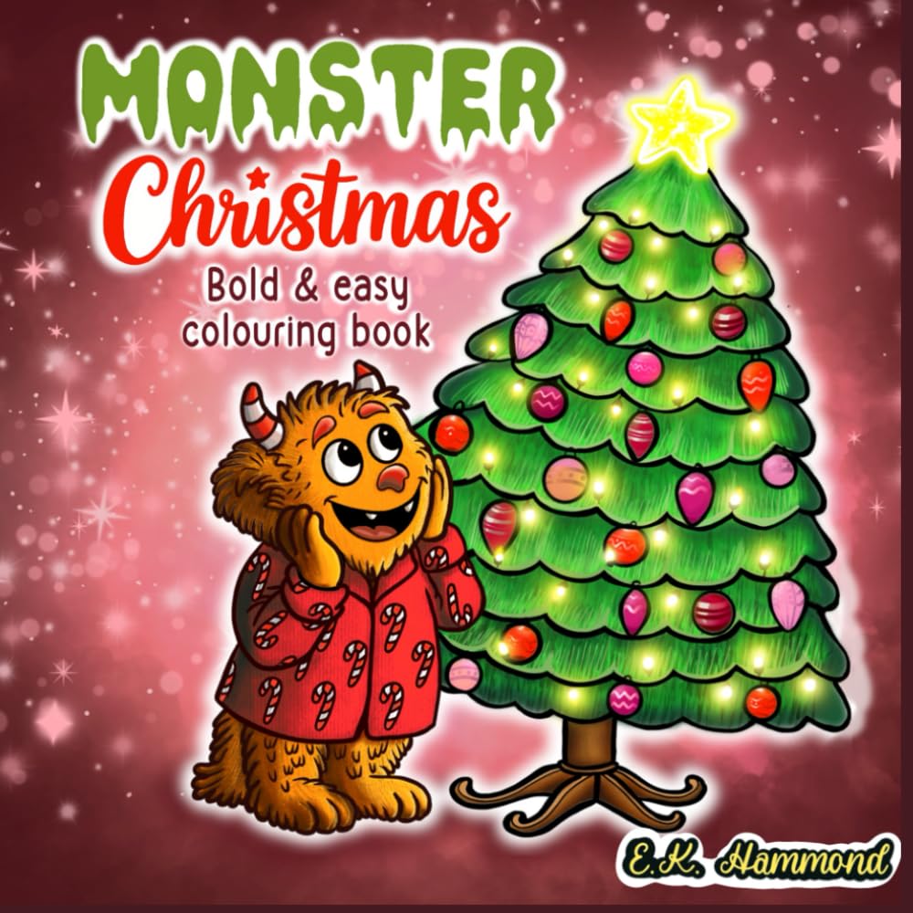 Monster Christmas: Bold & easy festive colouring book for kids, teens and adults (Wholesome Colouring Books)