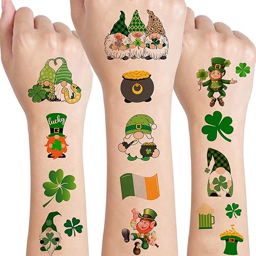 Miniatura 7 de 12 hojas de tatuajes temporales para el día de San Valentín para niños y mujeres gnomos decoraciones del día de San Valentín suministros de fiesta