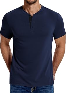 COOFANDY Men's T Shirts Henley Shirts Short Sleeve Casual Shirts for Men