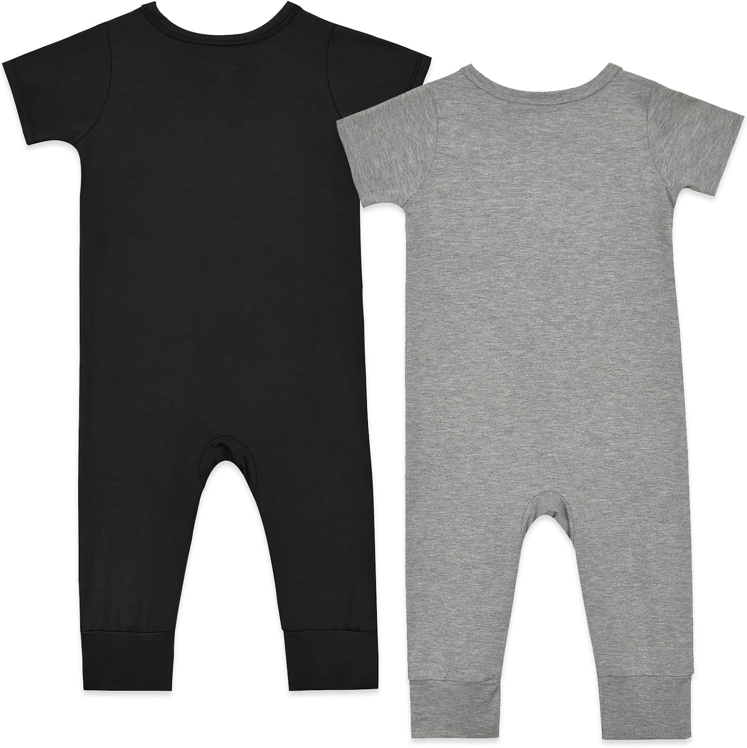 Aablexema Baby Romper Bamboo Rayon Short Sleeve Footless Pajamas 2 Way Zipper Summer Jumpsuit Outfit