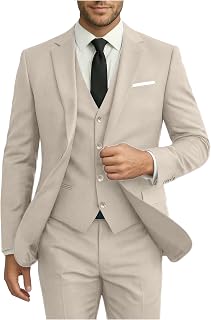 Men Suits 3 Pieces Set Slim Fit Wedding Suit Groomsmen Prom Suit Tuxedo Business Formal Casual Groom Suit Jacket Blazer Pants